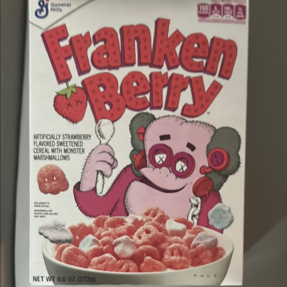 Kaws likited edition- Franken Berry Cereal Box